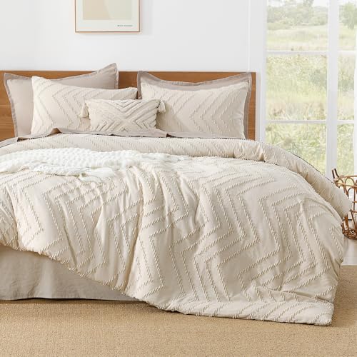 Image of Litanika 3 Pcs Beige Boho Oversized Super King Bedding Comforter Set