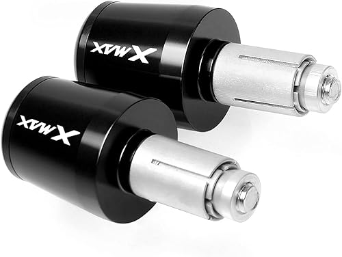 CNC Aluminum Motorcycle Handle Hand Bar Ends Handlebar Grips End for YAMA-&HA Xmax X-MAX X MAX 125 200 250 300 400 Powersports Bar Ends (Color