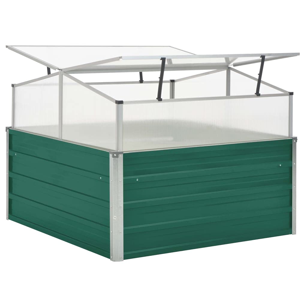 Brokky Serra Verde 100x100x77 cm in Acciaio Zincato-Serra da Giardino e Orto in Policarbonato con Tetto Regolabile e Porta,Telaio in Alluminio
