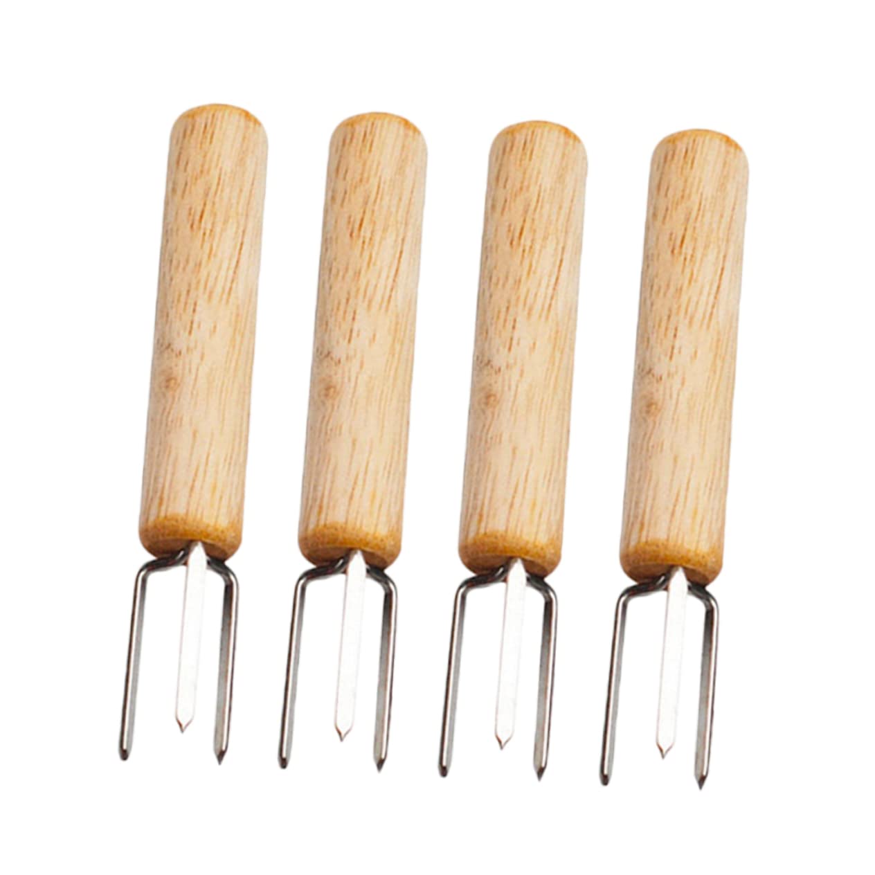 BESPORTBLE 4pcs Stainless Steel Bbq Corn Forks with Handles Durable Grilling Tools for Corn Fruits and More Easy to Clean and Use Bbq Accessories for Family and Parties
