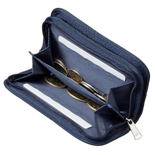 Umbro for Men, Kids Zippered Bi-Fold Minimalist Slim Nylon Wallet (Navy)4