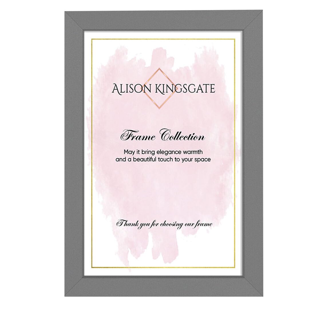 Alison Kingsgate Thin Dark Grey 12X8 Picture Frame for Photos, Certificates
