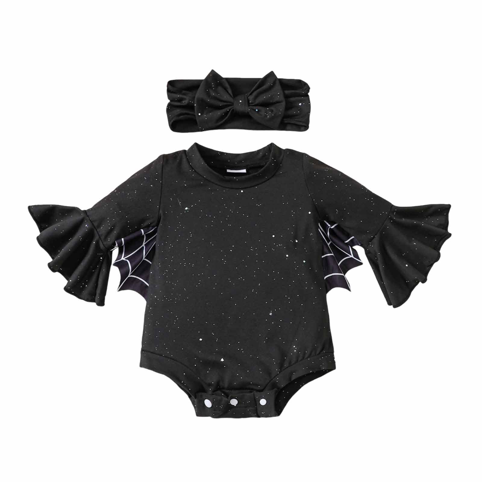 Cokbyavla Newborn Infant Girl Halloween Bat Romper, Newborn Halloween Costume Cat Gender Neutral Clothes Costume Kids Skeleton Kids Girls Baby Girl O Infant 3-6 Months
