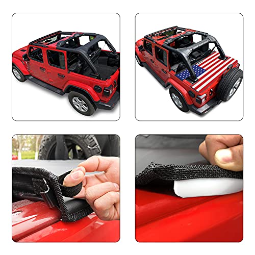 Image of Tonneau Cover for Jeep Wrangler JL 4d Back Trunk Cargo Cover, America Flag