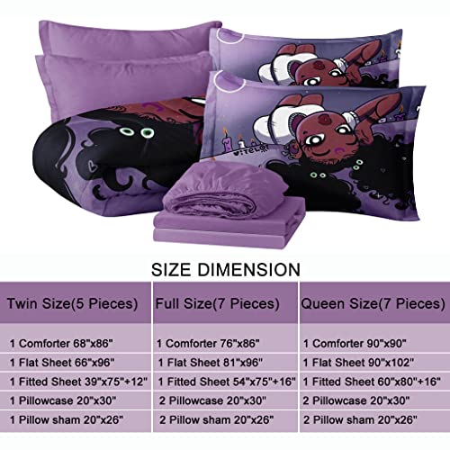 Sirdo Purple Twin Comforter Set With Sheets Black Girl Magic Comforter For Kids Teens Cute Princess Bedding Sets Girls Bedroom Set Bed In A Bag #TOP4