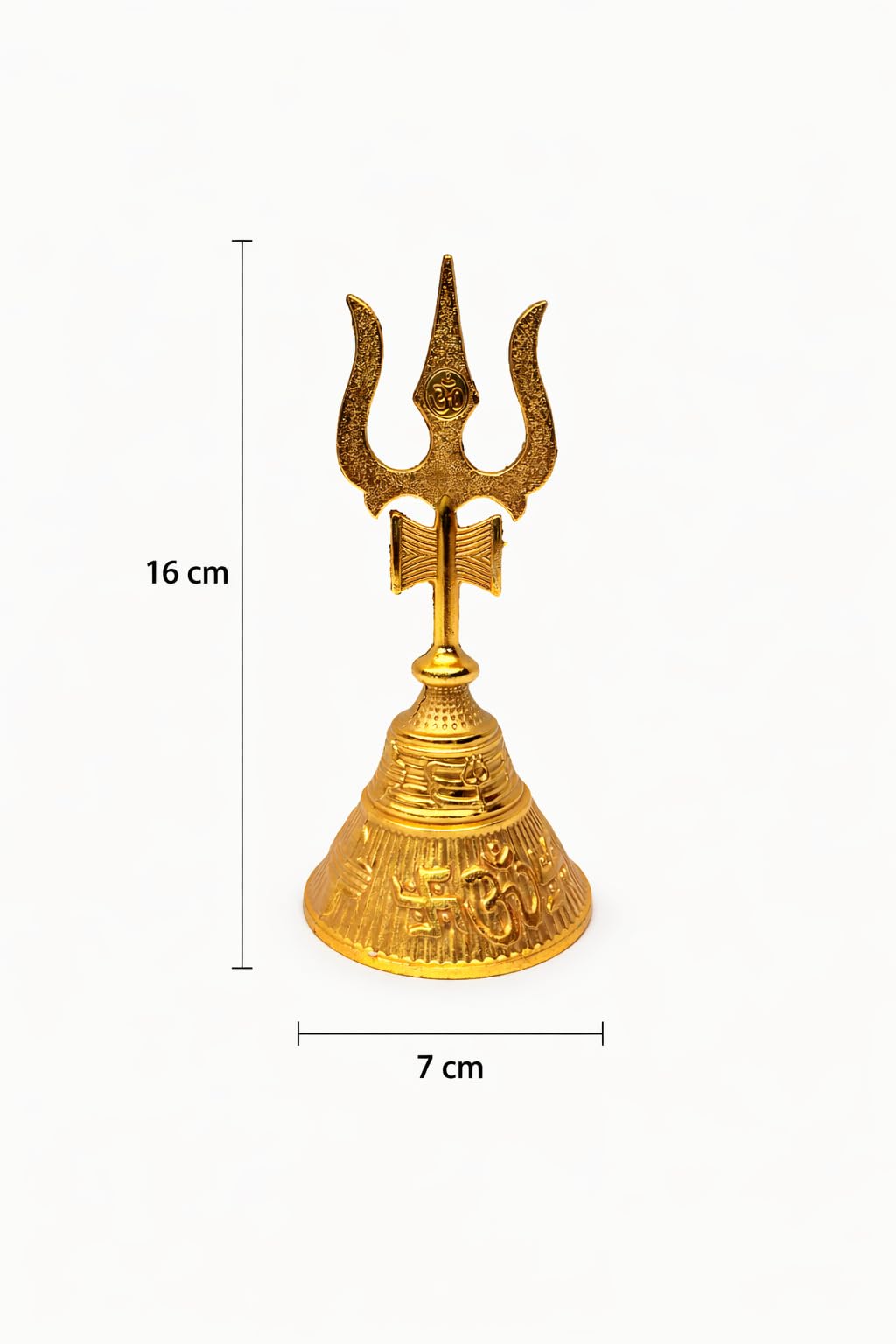 Mojo Jojo Decorative Trishul Bell with Om Symbol – Metal Alloy Shiva Trident Ghanti for Pooja, Mandir & Spiritual Décor 2