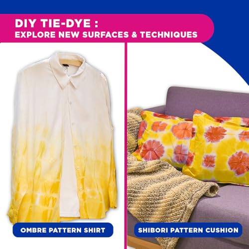 Image of Fevicryl Tie & Dye Neon Kit | Complete DIY Fabric Colour Kit with 2 x 15 ml Neon Fevicryl Acrylic Colors, 21 x 21 Inches Fabric, Squeezer & More | Ideal for Gifting, Beginners & Art Enthusiasts