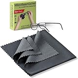 10 x Brillenputztücher aus Mikrofaser anthrazit + Brillenputztuch 18 x 18 cm für streifenfreie Gläser & Displays + für Brillen, Handys, Smartphones, Tablets, Uhren, Kameras & Objektive