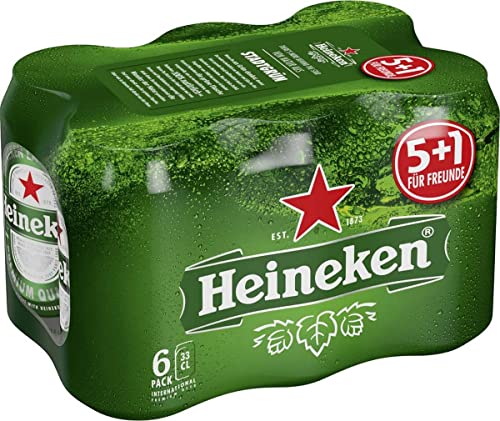 Heineken Pils Bier (6 x 0 33 l Dosen) - Dosenbier im Multipack 5% Alkoholgehalt 100% natürliche Zutaten erfrischend milder Geschmack