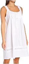 Eileen West Sleepwear & Loungewear for Women - Dobby Stripe Collection - 100% Cotton Sleeveless Lightweight Short Nightgown
