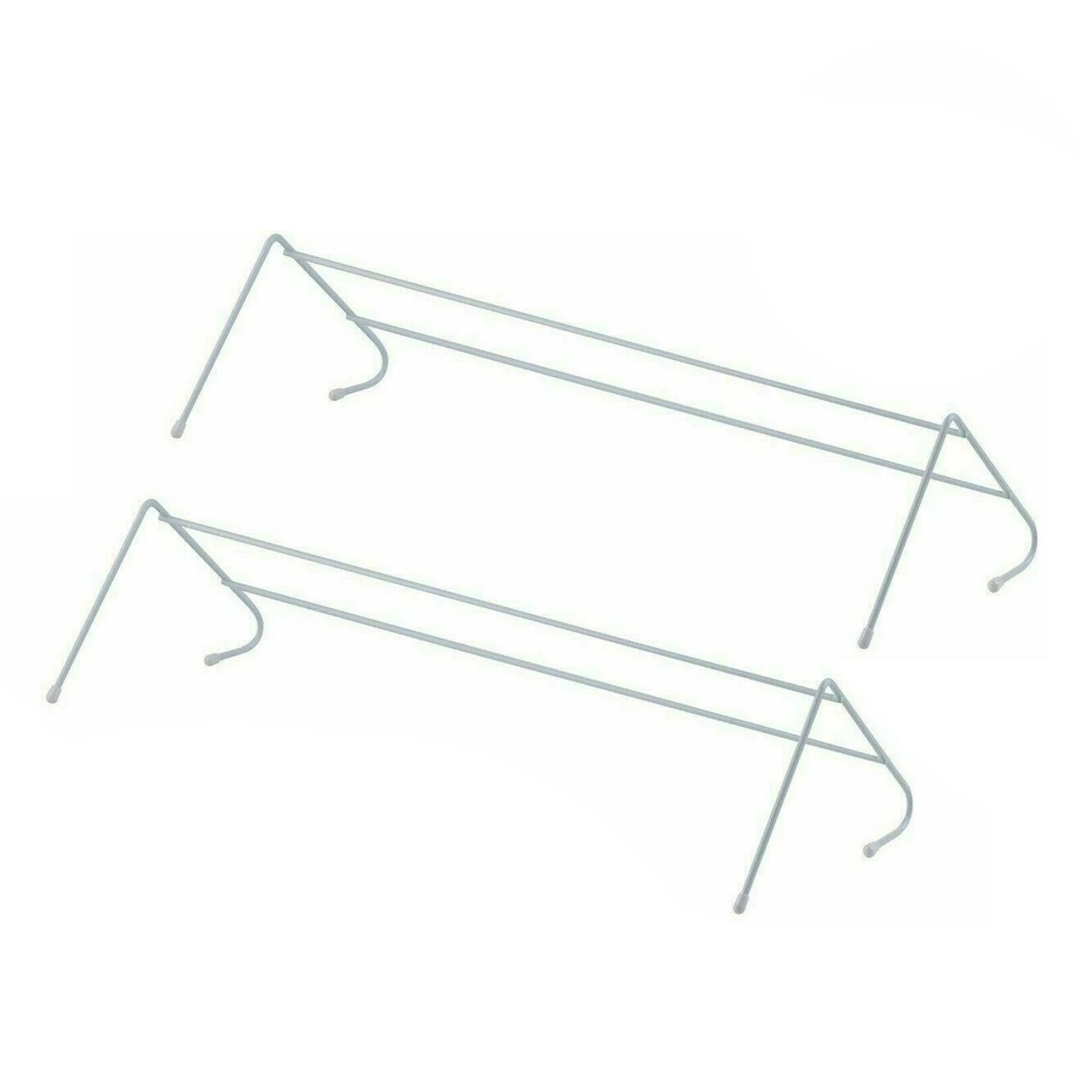 Q & H Quality Household 2 Q&H Bar Laundry Airer Over Radiator Mounted Washing Line Drying Space - Anti Slip Towel Hanging Clothes Airers Dryer - Indoor Cloth Rack White Coated Metal Non-Scratch Rubber Caps 50Cm (2)