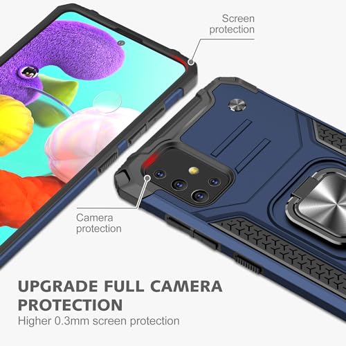 Coque Samsung Galaxy A51 antichoc avec protège-écran et béquille - Bleu