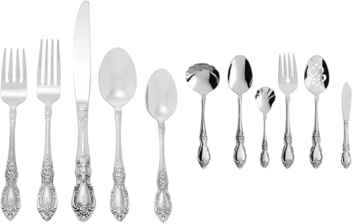 Oneida Wordsworth - Juego de cubiertos de 45 piezas (servicio para 8) y Louisiana 6 piezas
