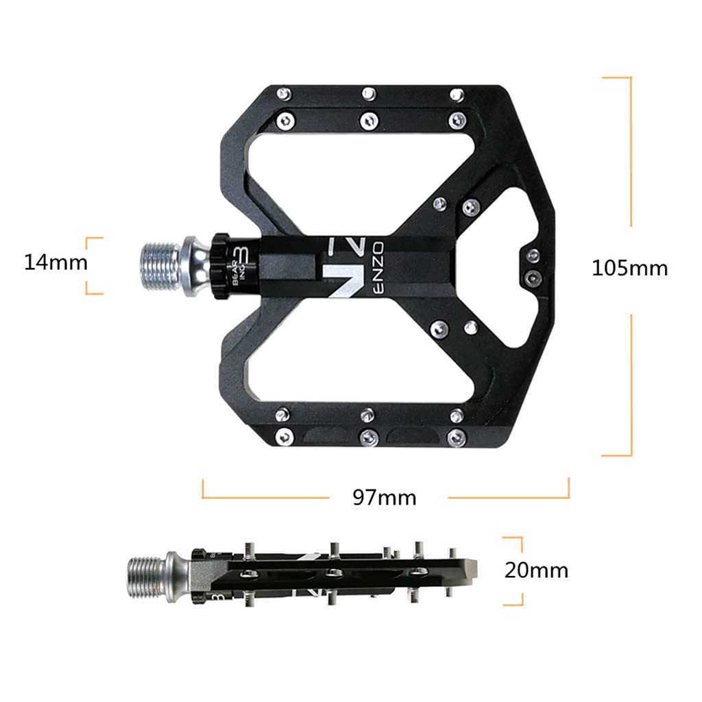 Pedales MTB Doble Cara Pedales De Bicicleta Montaña GEWAGE - Doble Cara SPD Y Plataforma, Reflectores, Tensión Ajustable Pedales Con Reflectores