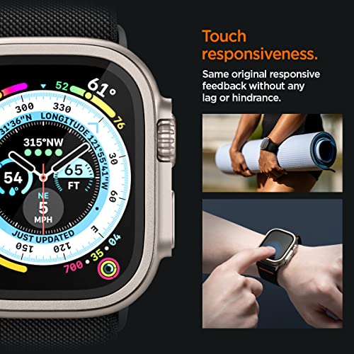 Image of Spigen Glas.Tr Slim Pro Tempered Glass Screen Protector Guard For Apple Watch Ultra (49Mm) / Apple Watch Ultra 2 (49Mm) - 1 Pack (Titanium) for Smartwatch