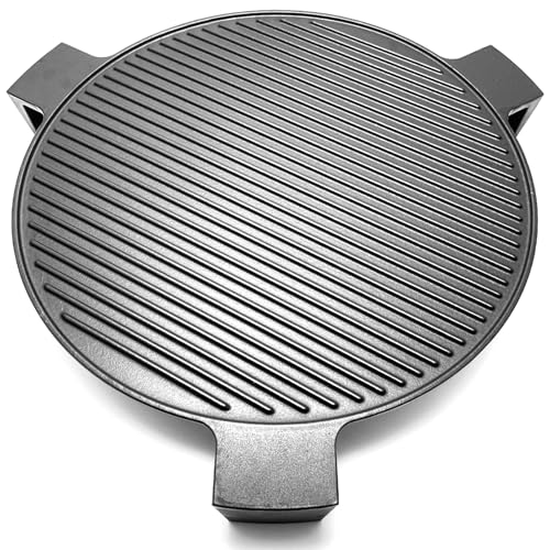 24 Heavy with Legs Full Size Cast Iron Pizza Stone Heat Deflector Smoking Stone Plate Setter for BGE Big Green Egg XL Kamado Joe Big Joe 24inch Charcoal Grills and others Smokers Griddle