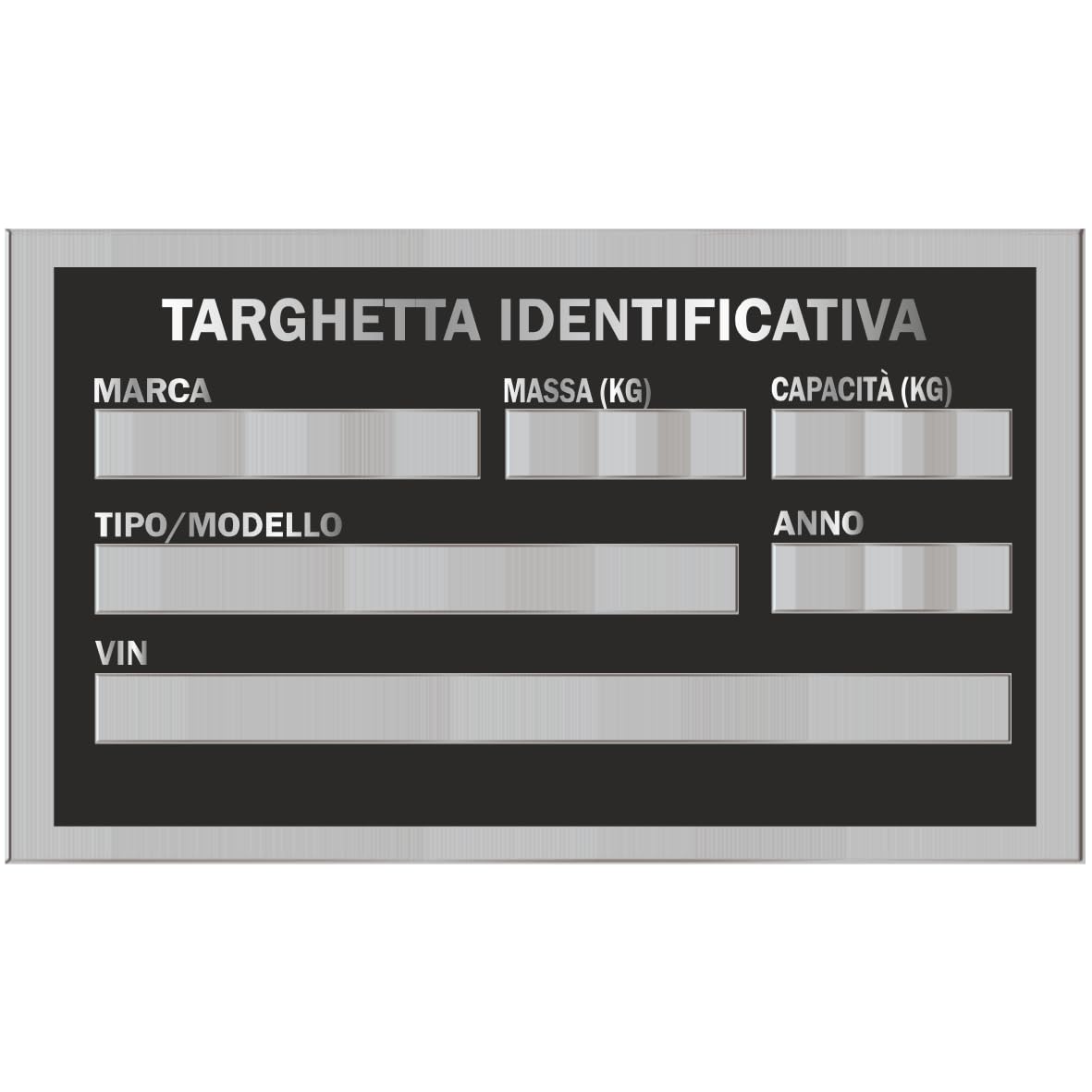 Targhetta di ricambio generica per auto, camion, auto, alluminio, incisione 85 x 50 mm