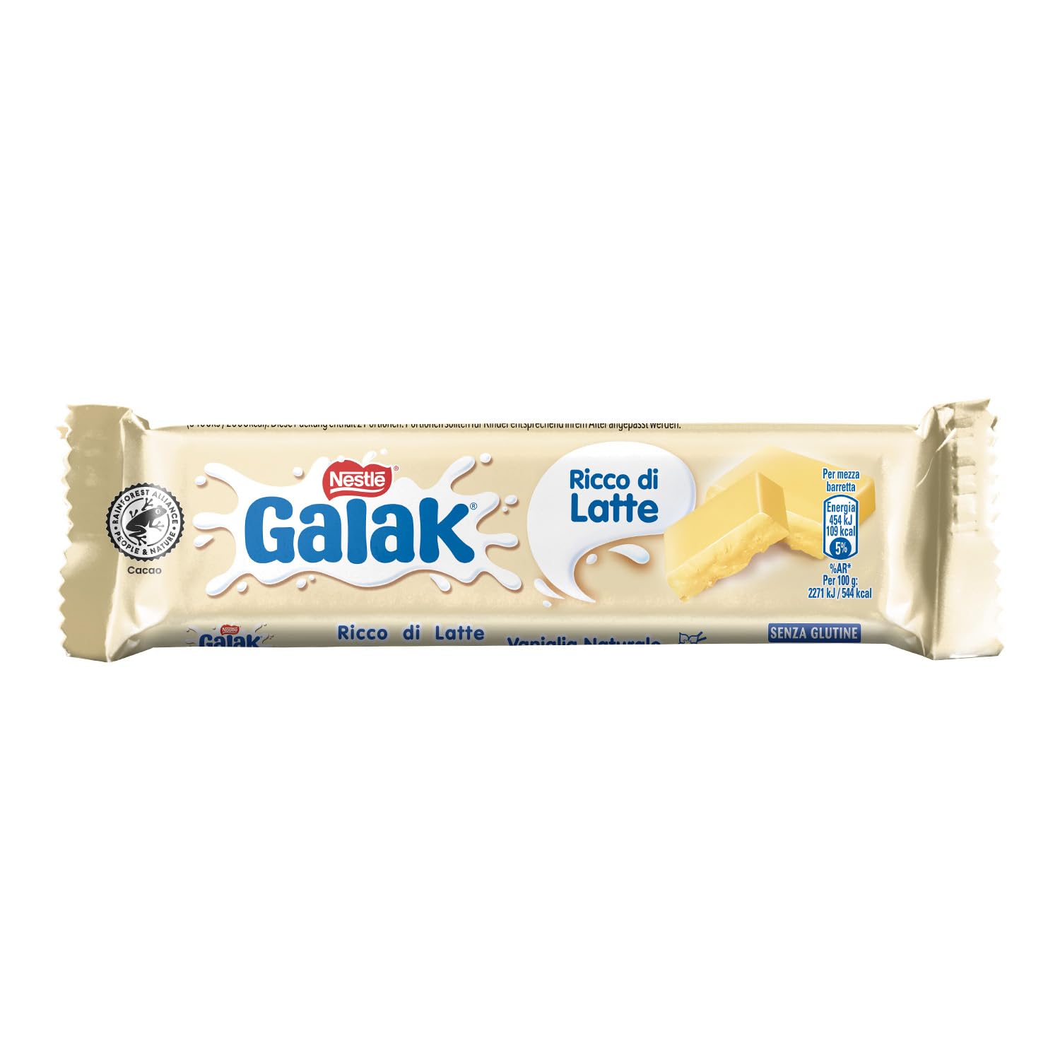 GALAK Barretta Cioccolato Bianco, 36 Barrette da 40g (1,44kg)