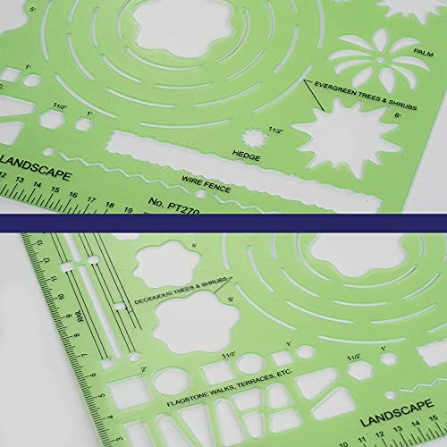 Image of Pacific Arc Landscape Template Guide, with Trees, Shrubs, Hedges, Fences, Flagstone Walks, and Terraces