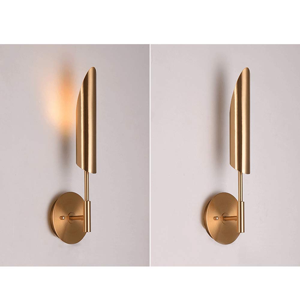 LYGXWJFC Kreatywna ścienna Żelaza G9 Base Kinkiet Nordic Art Decor Kinkiety ścienne Kolor miedzi Latarnie ścienne do sypialni Salon Czytelnia Jadalnia, Pojedyncza głowica, Pojedyncza głowica