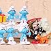 TOYFORU Smurfs Cake Toppers, 12 Pcs Blue/Pastel Plastic Figures, Casual Party Decorations