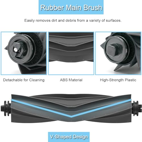 EATBALE Accessories Kit for Dreame L20 Ultra Robot Vacuum Cleaner (1 Main Brush 6 Side Brush 4 HEPA Filters 4 Mop Cloth Pads 4 Dust Bags 1 Cleaning brush 1 Cleaning Rag) Replacement Parts (19Pcs)