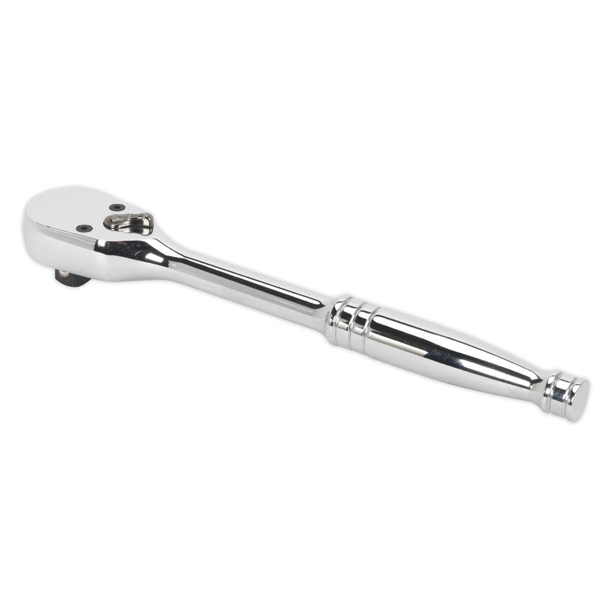 Sealey Ak661Df Ratchet Wrench 3/8In Sq Drive Dust-Free Pear-Head Flip Reverse, White, 195mm