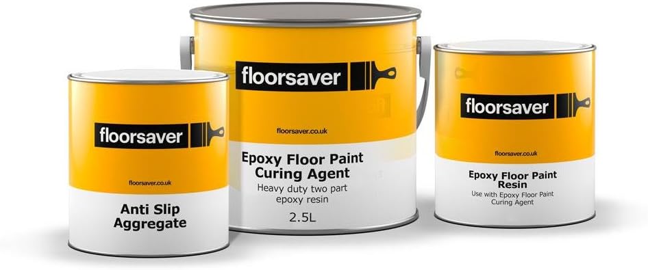 floorsaver Epoxy Floor Paint, Mid Grey, Anti Slip, 2.5 litres (2.5 litres, Mid Grey)