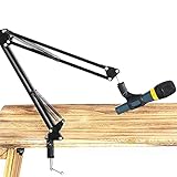 ROM Juegos de micrófonos Guitarra Tocando Canto Grabación Solo Escritorio Gimbal Cantilever Soporte de micrófono de Metal Boom con Clips Ajustables Gratis Equipo de grabación