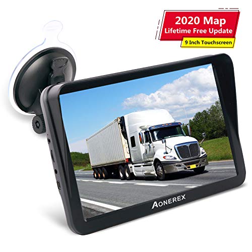 Sat Nav, Aonerex 9 Inch GPS Navigation System Pre-Installed 2020 Europe UK Ireland Maps with Lifetime Map Updates for Car Truck Lorry Motorhome POI Search, Speed Camera Alerts and Lane Assistance