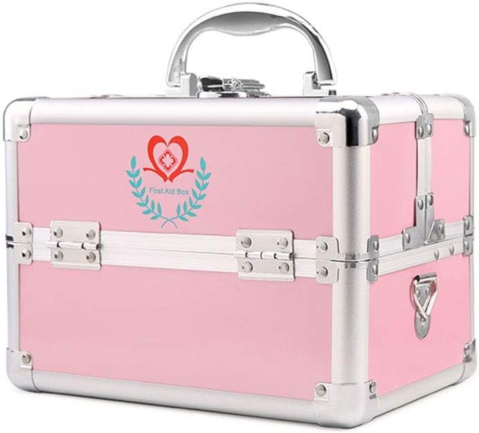 First Aid Responder Bag, Aluminum Alloy Household Medical Storage Box, Double-Layer Outpatient Emergey Kit