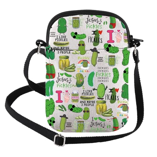 FEELMEM Pickles Gift Vegetarian Gift Pickle Lovers Crossbody Purse Bag Pickled Food Enthusiasts Gift Pickle Canning Gift