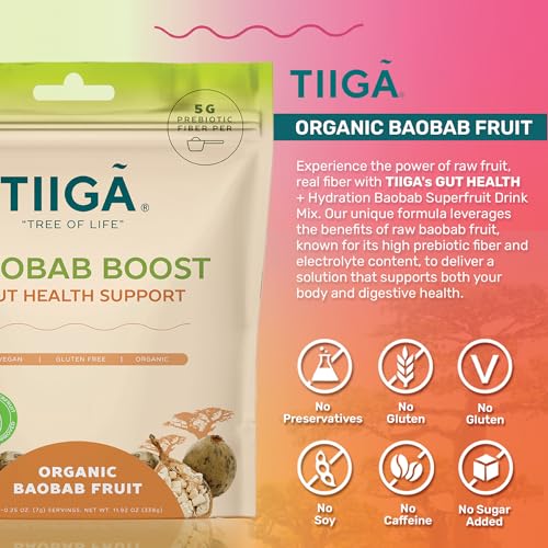 Tiiga Plant-Based Energy Drink - Natural Stamina Boost, Vegan Formula with Baobab Superfruit and Prebiotics, Gluten-Free, Low Sugar - Enhance Focus & Gut Health - Image 3