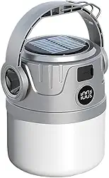 Lampada Solar Lampião Led Camping Recarregável Pesca Emergência Portátil Com Gancho Pendurável