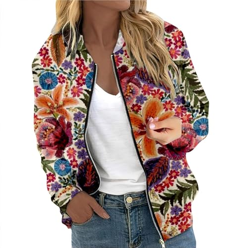 Veste imprimée légère pour femme élégante et confortable à poches
