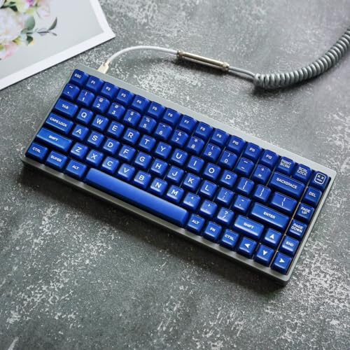 Image of 142 Keys SA Profile Blue Keycaps PBT Doubleshot Translucent Keycaps Set Fit for 61 /64 /87 /104 /108 Cherry Mx Switches ISO ANSI Mechanical Keyboars Alice Keyboard