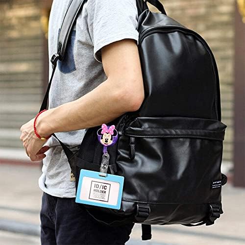 Minnier and Mickey Retractable Card Holder, Cartoon Retractable Badge Reel, Badge Holder, Suitable for Office, with Clip, Suitable for Kids, Students, Nurse, ID Card Name Badge Holder