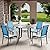 5 Pieces Patio Dining Table Set, Outdoor Table and Chairs Set for 4, Patio Table with Umbrella Hole, Square Metal Dining Table with 4 Textilene Dining Chairs for Garden Deck Backyard Balcony Porch