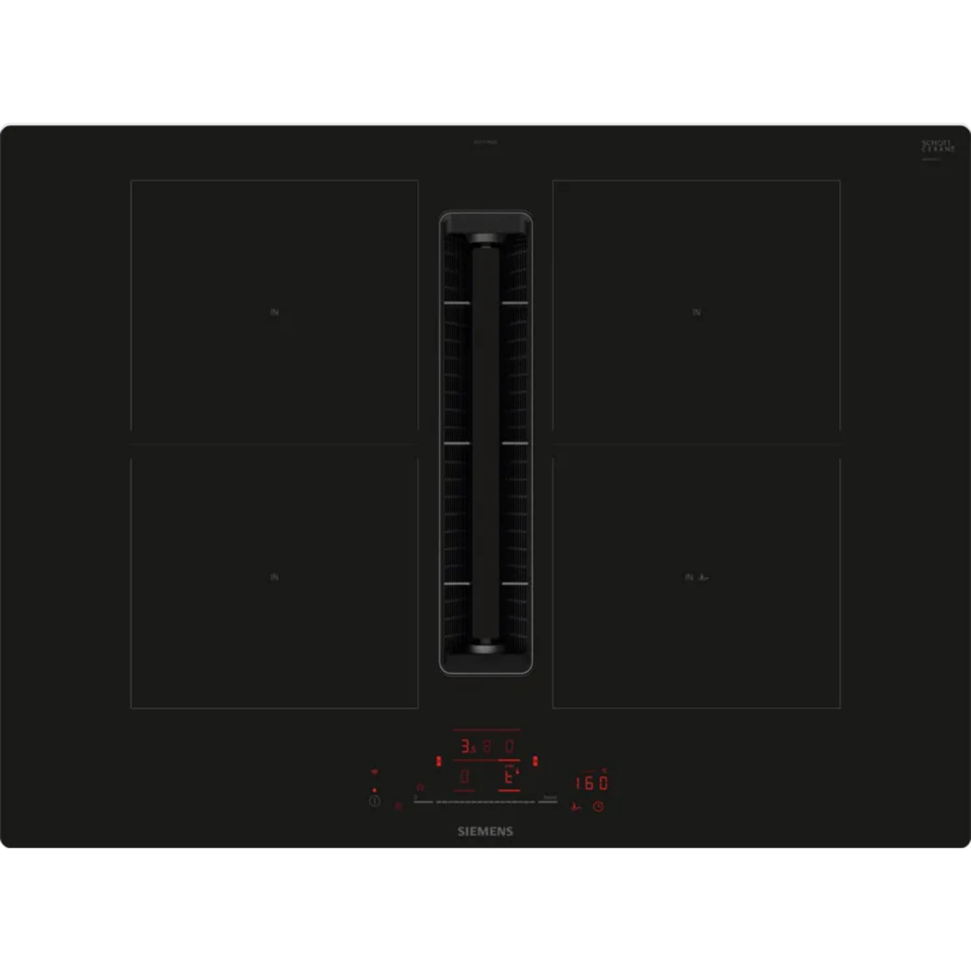 Siemens ED711HQ26E iQ500, inteligentna płyta indukcyjna z okapem, szerokość 70 cm, bezramkowa płyta kuchenna, samowystarczalna płyta kuchenna, touchSlider, indukcja kombi do dużej powierzchni