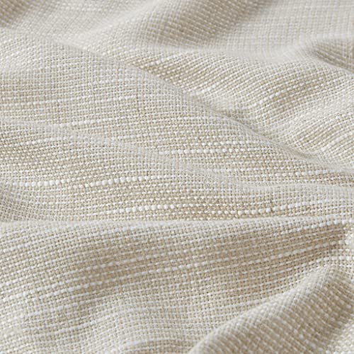 Image of Madison Park Linen Blend Curtain Window, Thermal Insulated Fleece Lining, Living Room Decor Light Filtering Drape for Bedroom, 1-Single Panel Pack Fits 1.25 inch Rod, Beals, 50x84 Tab Top, Natural