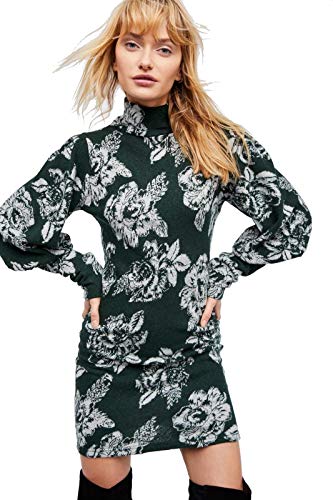 Robe pull en laine col montant Farrah vert L : l'élégance minimaliste au quotidien