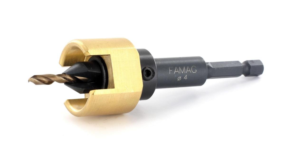FAMAG 3577 Fräsersatz 4mm mit Tiefenanschlag, Senker Durchmesser 12mm