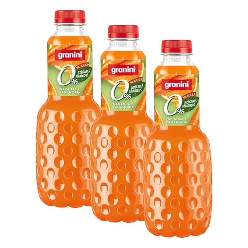 Granini - Bebida de frutas Naranja, Zanahoria y Uva a partir de Zumo de frutas Sin azúcares añadidos 1L Clásicos Mix (Paquete de 3)