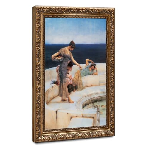 Toile Lawrence Alma Tadema de qualité musée avec cadre de suspension en bois