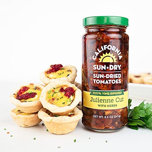 image for CALIFORNIA SUN DRY Sun Dried Tomatoes, Julienne Cut with Herbs, 8.5 Ou