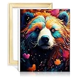 Photo Gallery liheqing kit per dipingere con i numeri, pittura fai da te con i numeri, con pennelli e pigmento acrilico, decorazione per la casa, regalo con cornice (40 x 50 cm)