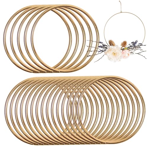 Anillos de metal Perfect para manualidades 20pcs 4 pulgadas, dorado Floral Hoop Diy Metal Hoops Perfecto para manualidades Dream Catcher Wedding Wrath