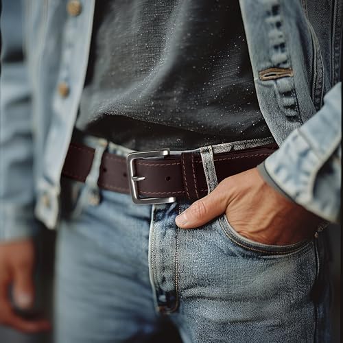 Wrangler Men’s Leather Belt, Country Casual Every Day Belt for Jeans4