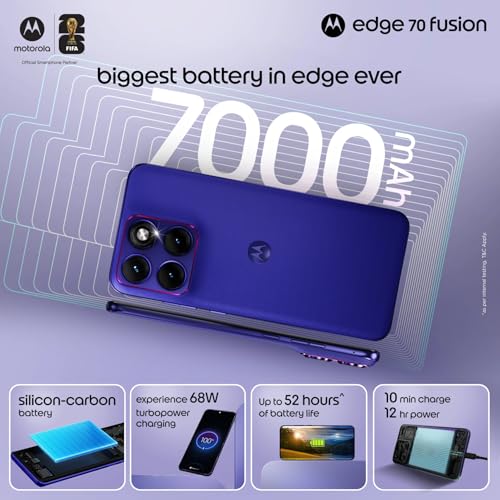 Image of Motorola Edge 70 Fusion 5G (Pantone Orient Blue, 8GB RAM, 128GB Storage) | Snapdragon 7s Gen 4 | 50MP + 13MP Camera | 32MP Selfie Camera | 6.8-inch Display | 7000mAh Battery | 68W TurboPower Charging