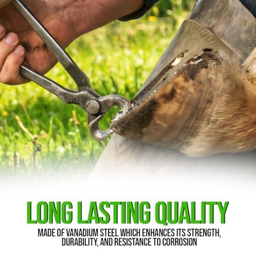 Image of 14-Inch Hoof Nipper - Premium Vanadium Steel Farrier Tool with Dull Finish for Precision Horse Hoof Trimming, Rust-Resistant, Ergonomic Grip, and Long-Lasting Durability